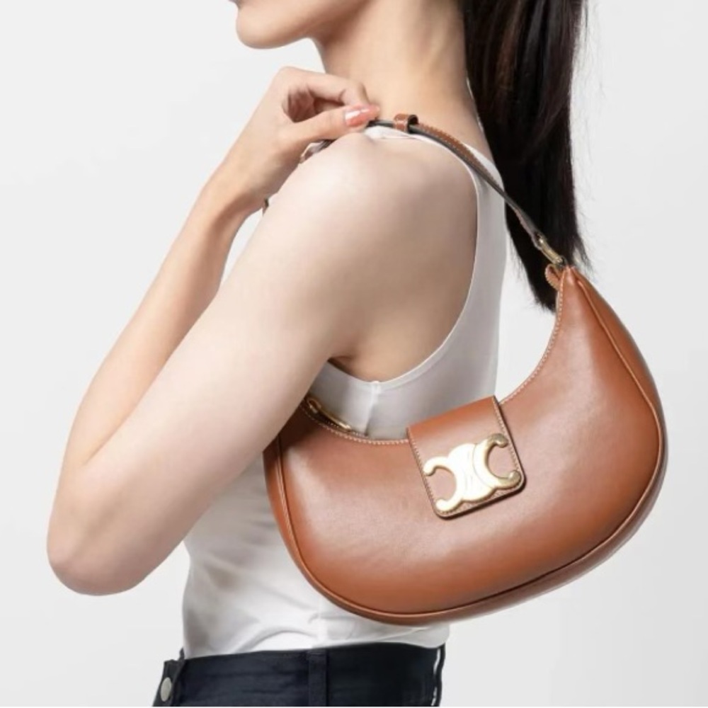 Celine Ava Brown/Tan Medium Triomphe Bag